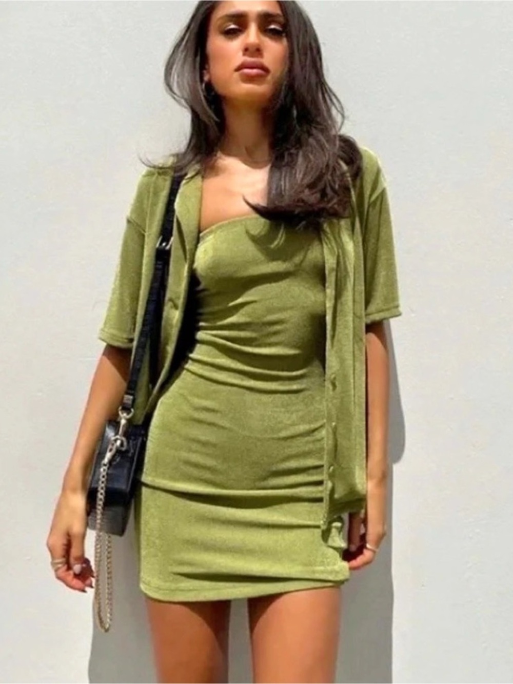 NWOT. Princess Polly Green Mini Dress